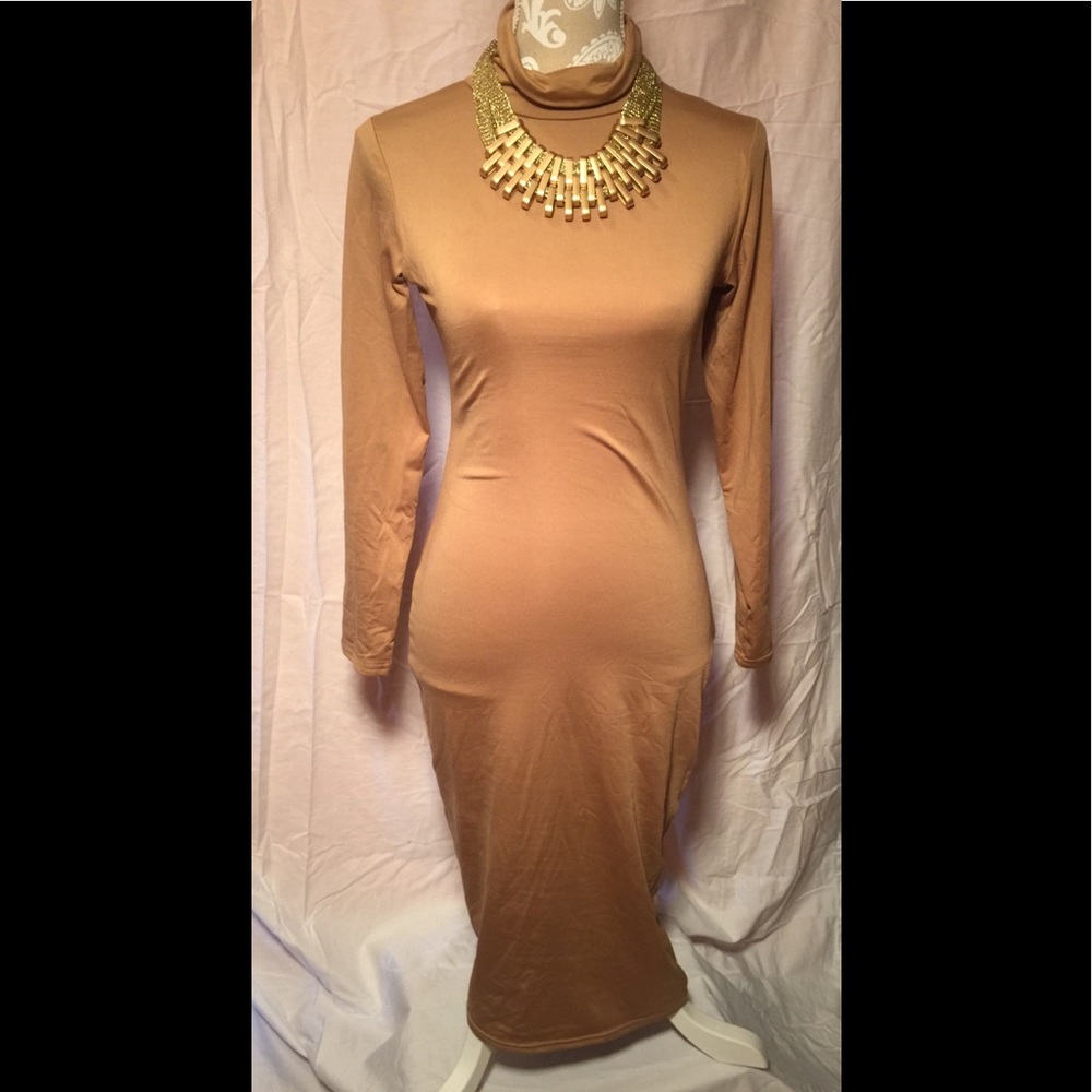 Mid calf turtle neck dress